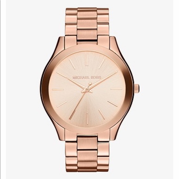 Michael Kors Oversized Slim Runway Rose Gold-Tone Watch - Picture 1 of 8